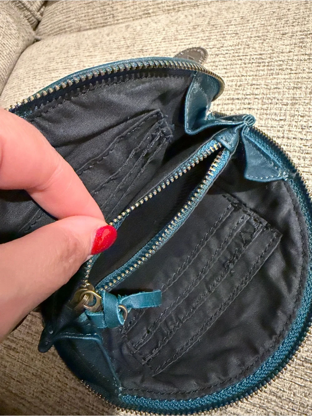Wanderers Travel Co Liliana Wallet Azzurra Teal Full Grain Leather EUC